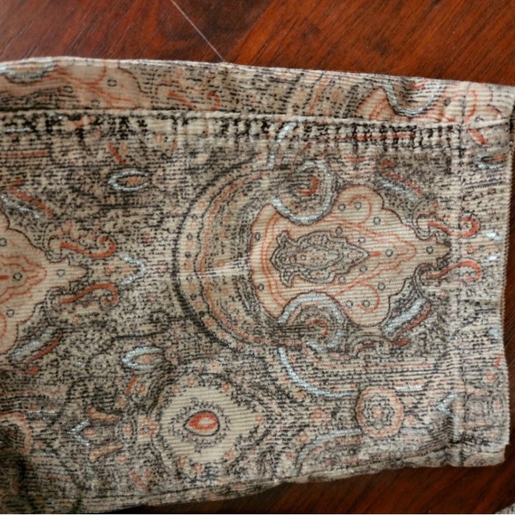 NWOT Beautiful Free People Paisley Corduroy Pants, size 30 - Picture 4 of 5